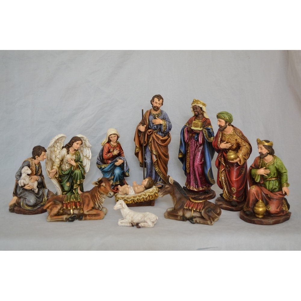Free Shipping Details about   Handcrafted Oak Nativity Scene